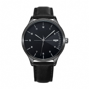 Yazole 502 Mænd Klassisk Læderrem Simple Mode Dial Business Style Quartz ur