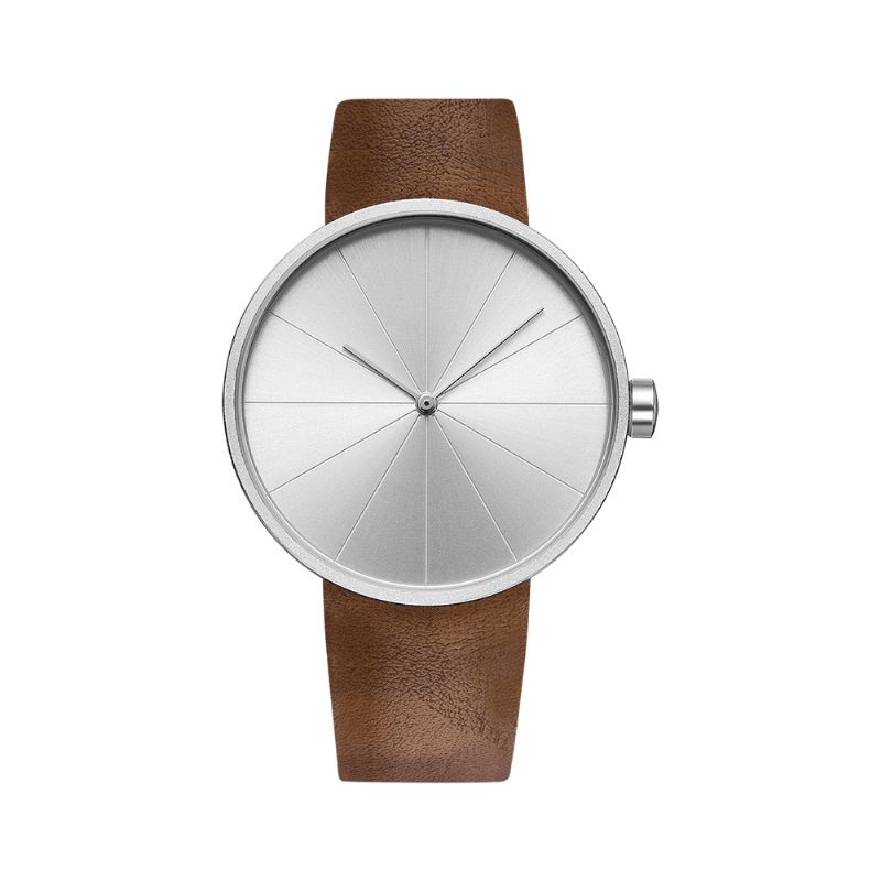 Yazole 520 Pladespilleren Simple Art Dial Læderrem Herre Casual Quartz ur