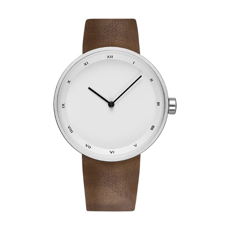 Yazole 521 Simple Dial Mode Style Læderrem Herreur Quartz ur