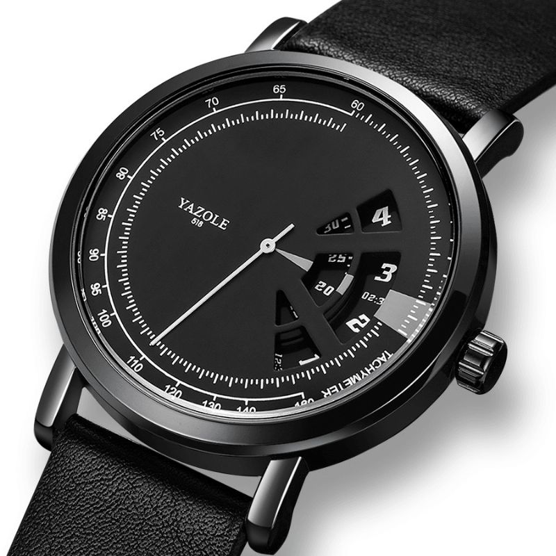 Yazole Casual Hollow Dial 3Atm Vandtæt Herre Quartz ur Armbåndsur