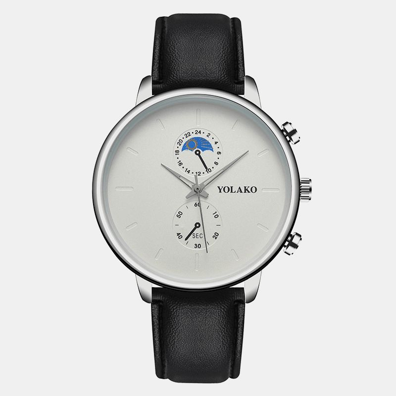 Yolako A0540 Masculino Mode Style Vandtæt Mænd Læderrem Quartz ur