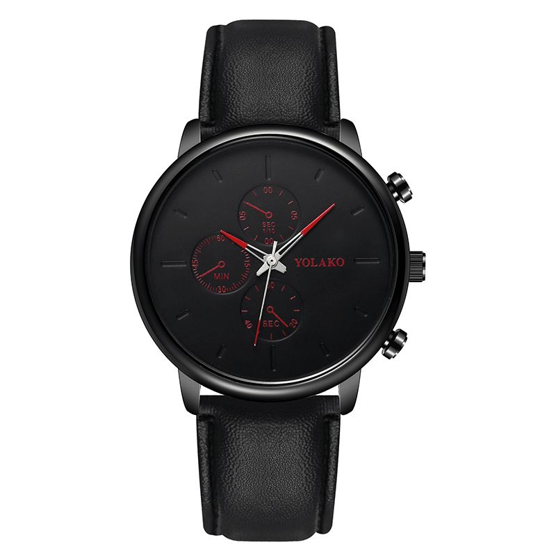 Yolako Casual Style Læderrem Fahsion Herre Business Watch Quartz ur