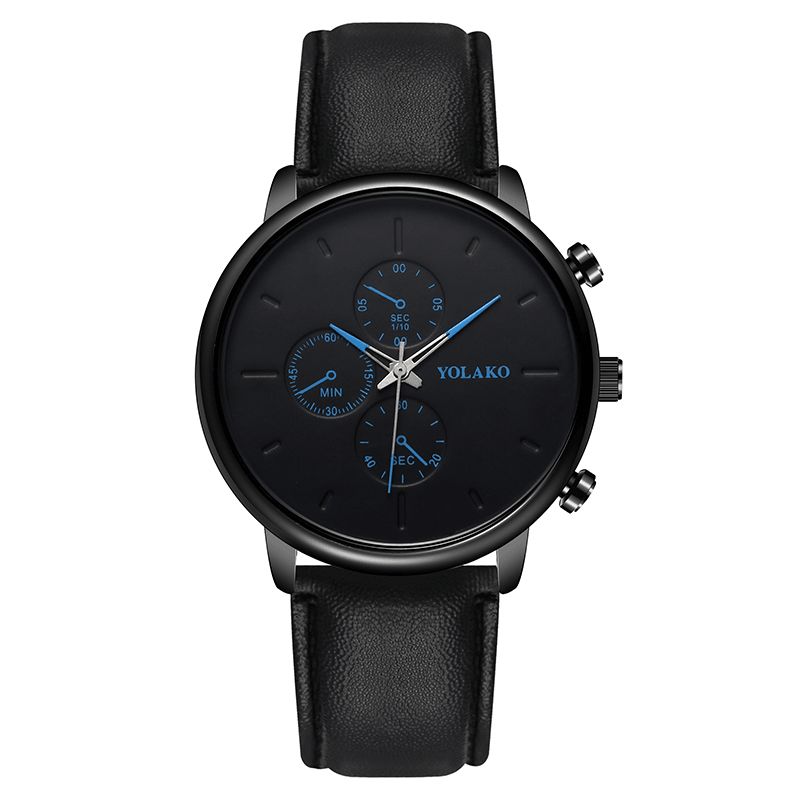 Yolako Casual Style Læderrem Fahsion Herre Business Watch Quartz ur