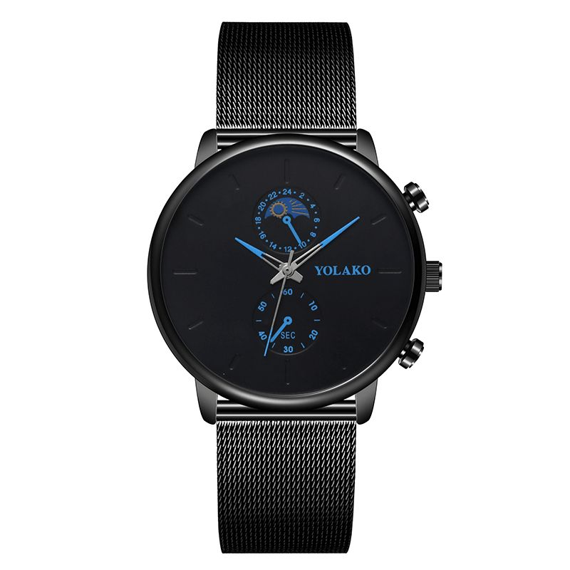 Yolako Mode Mesh Strap Mænd Vandtæt Business Style Watch Quartz ur