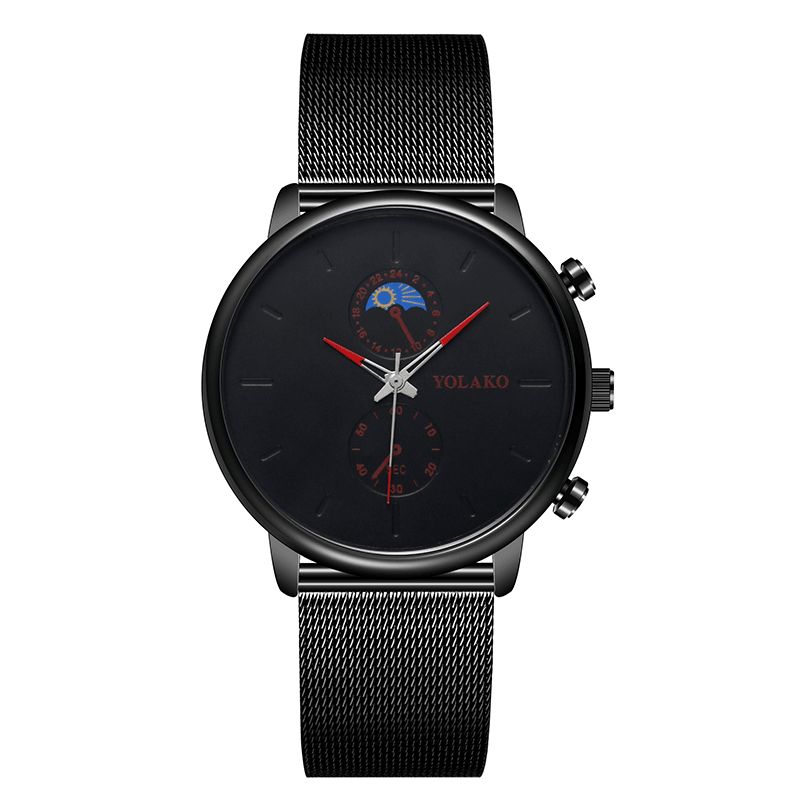 Yolako Mode Mesh Strap Mænd Vandtæt Business Style Watch Quartz ur