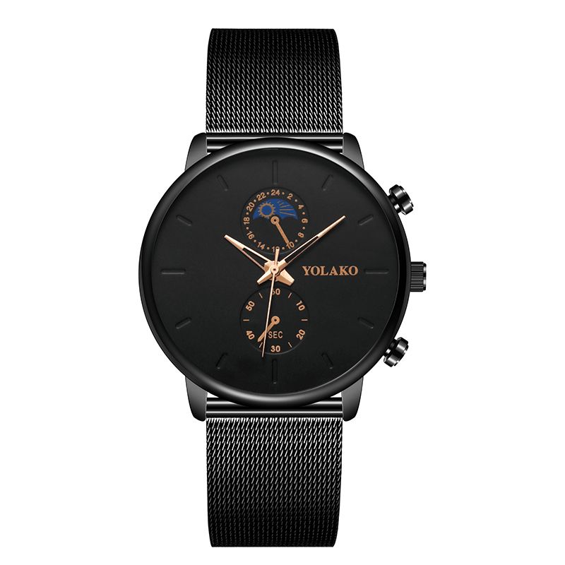 Yolako Mode Mesh Strap Mænd Vandtæt Business Style Watch Quartz ur