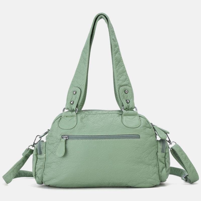 Angel Kiss Kvinder Pu Læder Multi-Bære Ensfarvet Mode Casual Skuldertaske Crossbody Taske Håndtaske