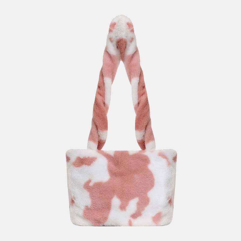 Kvinder Filt Tie-Dye Casual Mode Blød Multi-Bære Håndtaske Skuldertaske Crossbody Taske