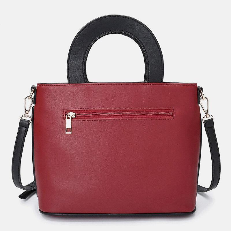 Kvinder Imiteret Læder Tegneserie Sort Kat Mønster Multi-Bære Håndtaske Crossbody Taske Satchel Taske