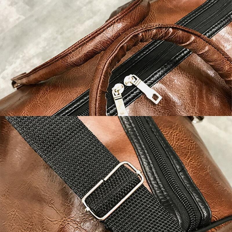 Kvinder & Mænd Læder Retro Håndtaske Med Stor Kapacitet Business Bagagetaske Skuldertaske Crossbody-Taske