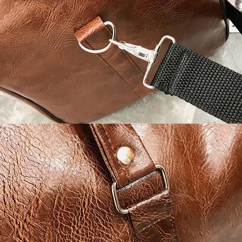 Kvinder & Mænd Læder Retro Håndtaske Med Stor Kapacitet Business Bagagetaske Skuldertaske Crossbody-Taske