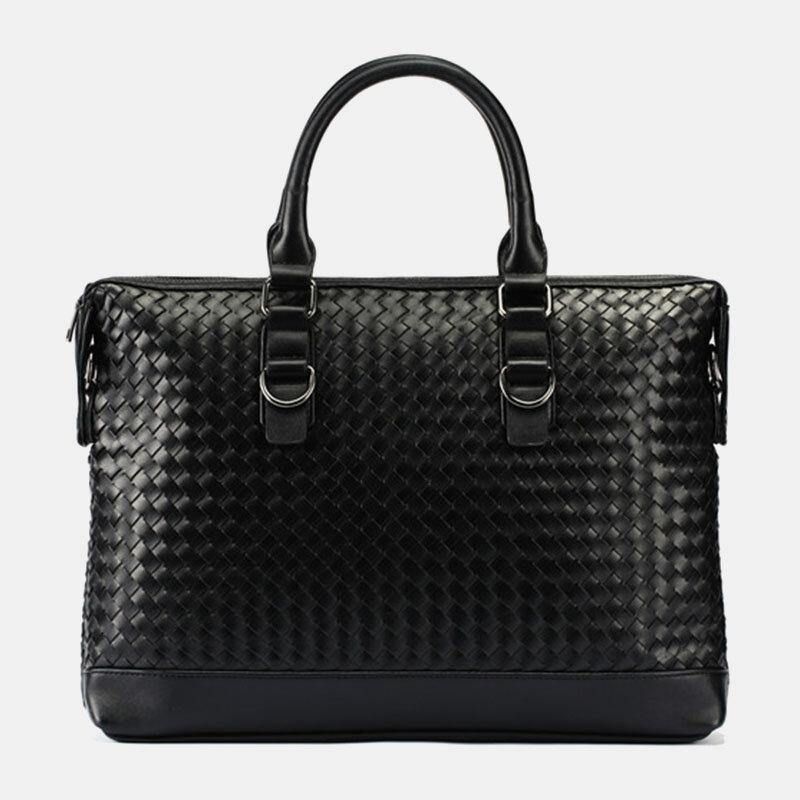 Mænd Imiteret Læder Multi-Bære 14 Tommer Bærbar Taske Briefcase Business Håndtaske Crossbody Taske