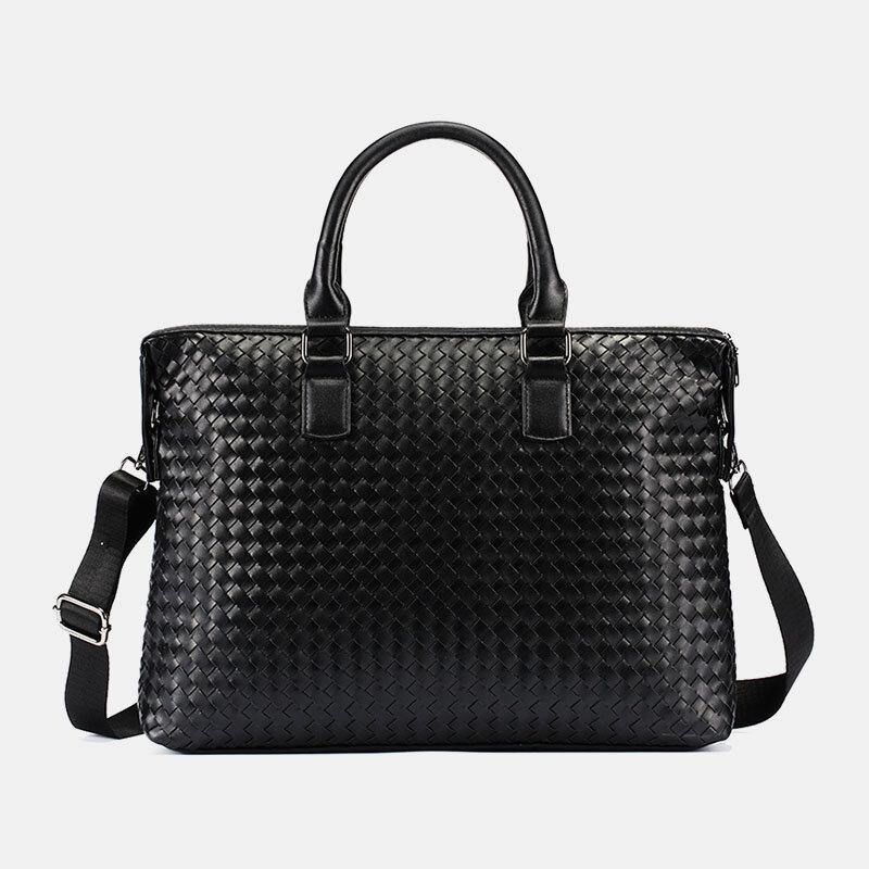 Mænd Imiteret Læder Multi-Bære 14 Tommer Bærbar Taske Briefcase Business Håndtaske Crossbody Taske