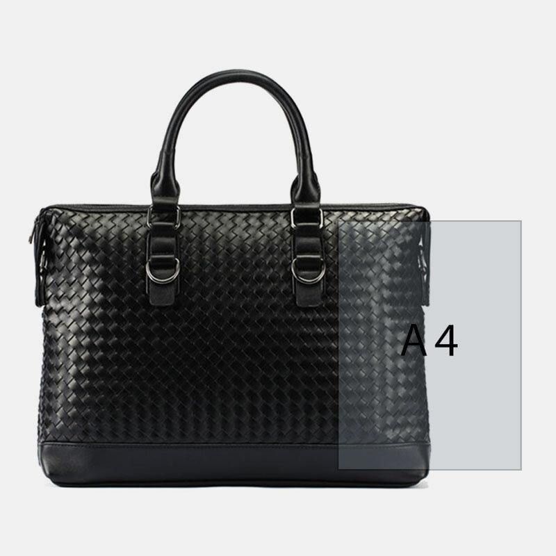 Mænd Imiteret Læder Multi-Bære 14 Tommer Bærbar Taske Briefcase Business Håndtaske Crossbody Taske