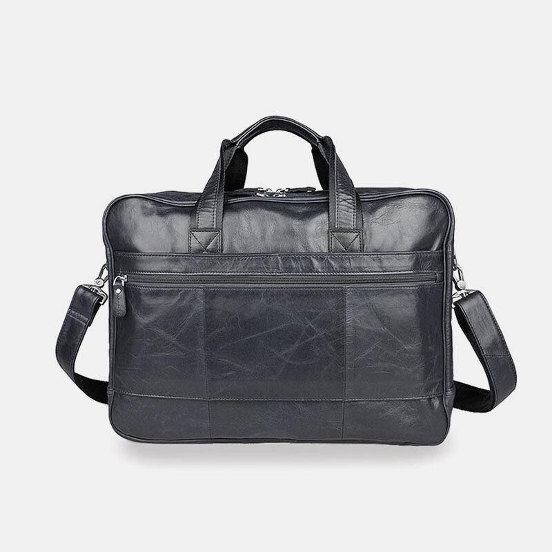 Mænd Imiteret Læder Multi-Pocket Multifunktion Stænksikker 15.6 Tommer Bærbar Taske Dokumentmapper Crossbody Taske Håndtaske