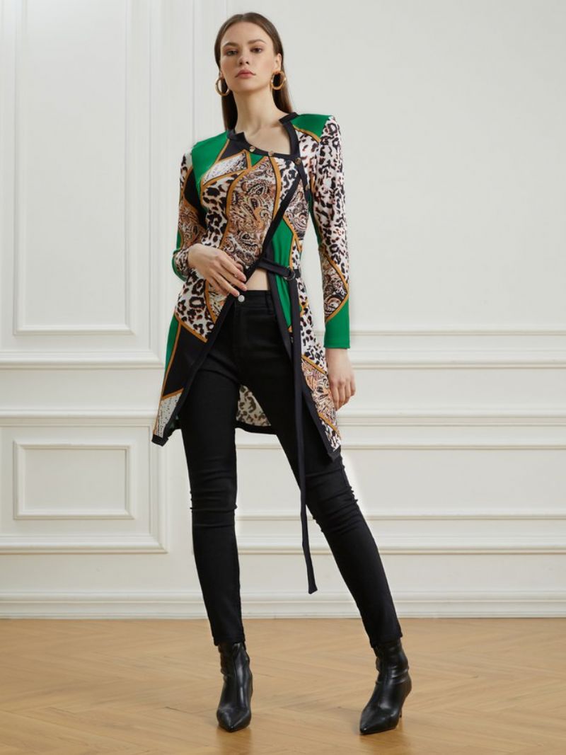 Skinny Langærmet Afslappet Leopardtop